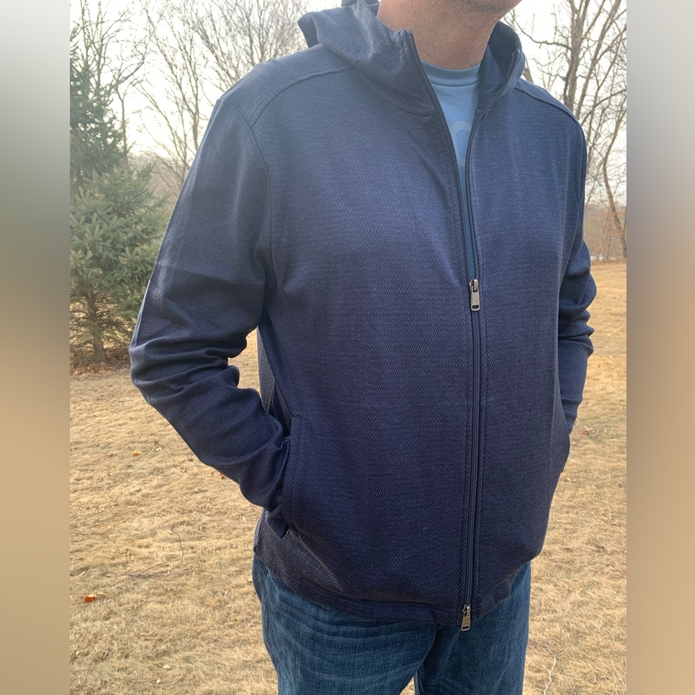 Men’s Raffi Aqua Full Zip Hoodie- Navy NWT